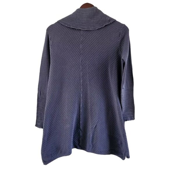 Habitat Clothes To Live In Gray Pleated Cowl Neck Lagenlook Top Size Small - Picture 5 of 7